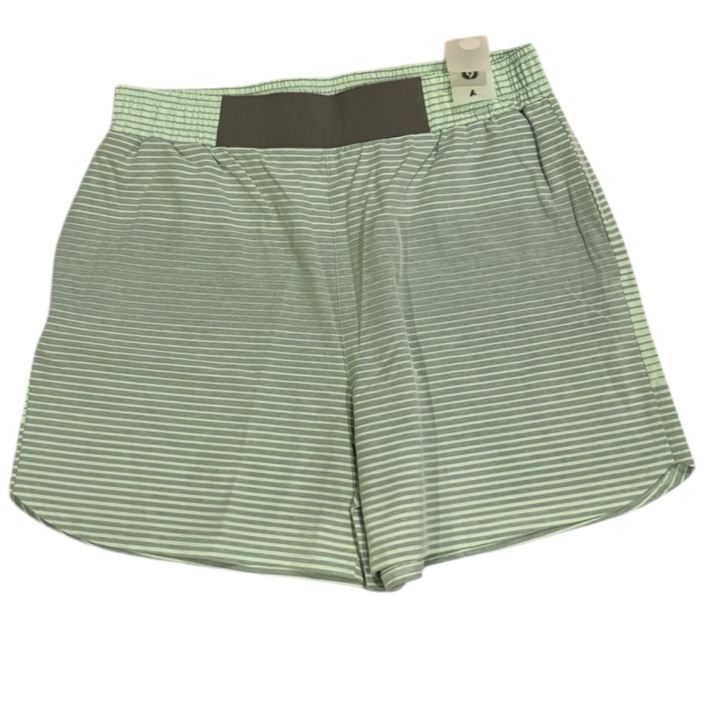 Mono B Green Striped Athletic Shorts